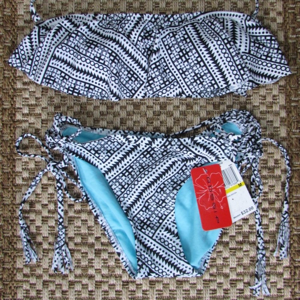 Gossip Flounce Bandeau Tassel Tie Bikini